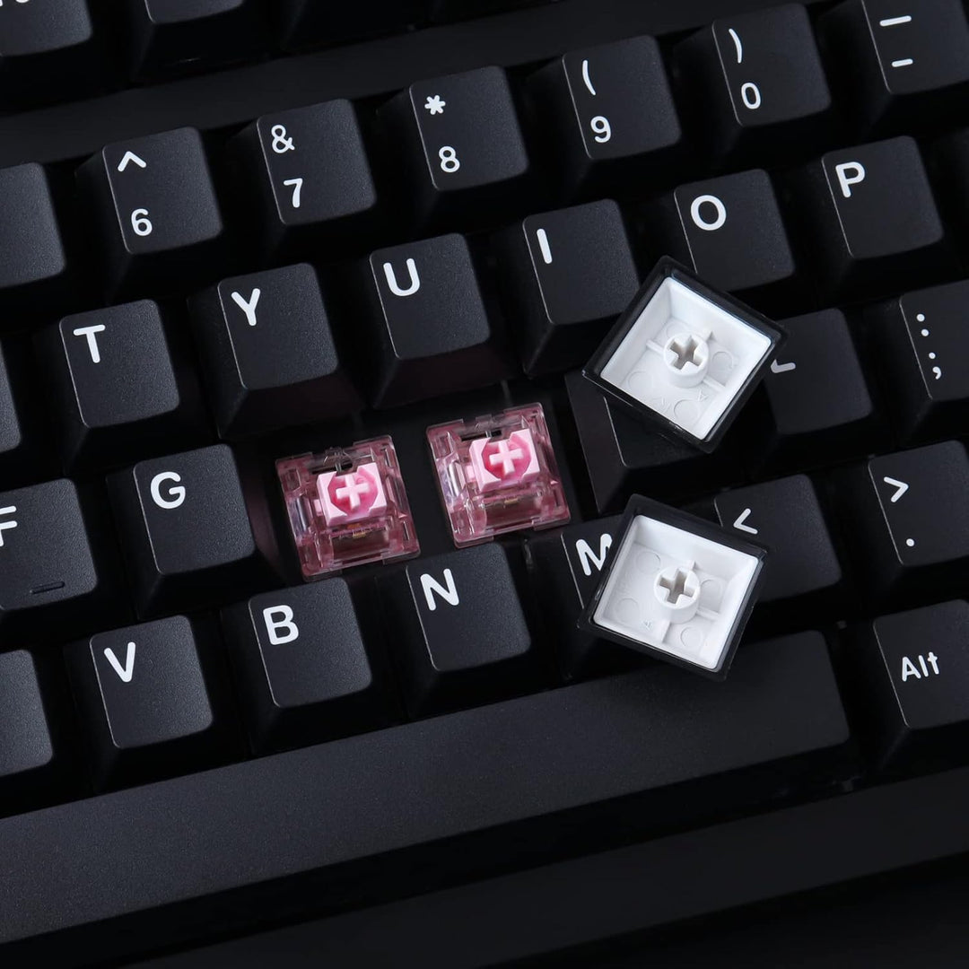 Hyekic Keycaps 173 Tasten Schwarze und Weisse Tastenkappen Double-Shot ABS Cherry Profil Custom Keyc