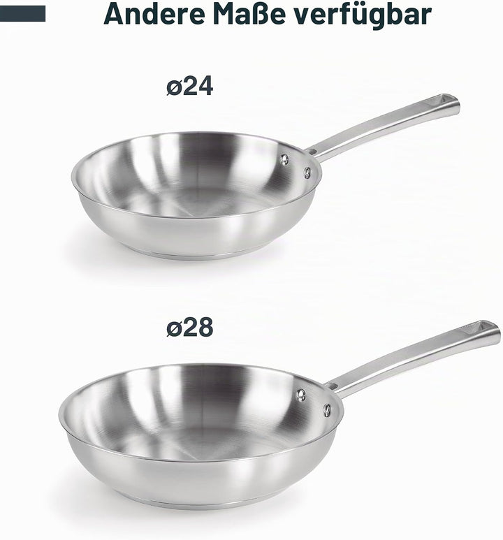 LACOR 45420 Bratpfanne Ø Foodie-Pfanne, ohne Antihaftbeschichtung, kompatibel mit allen Herdarten, u