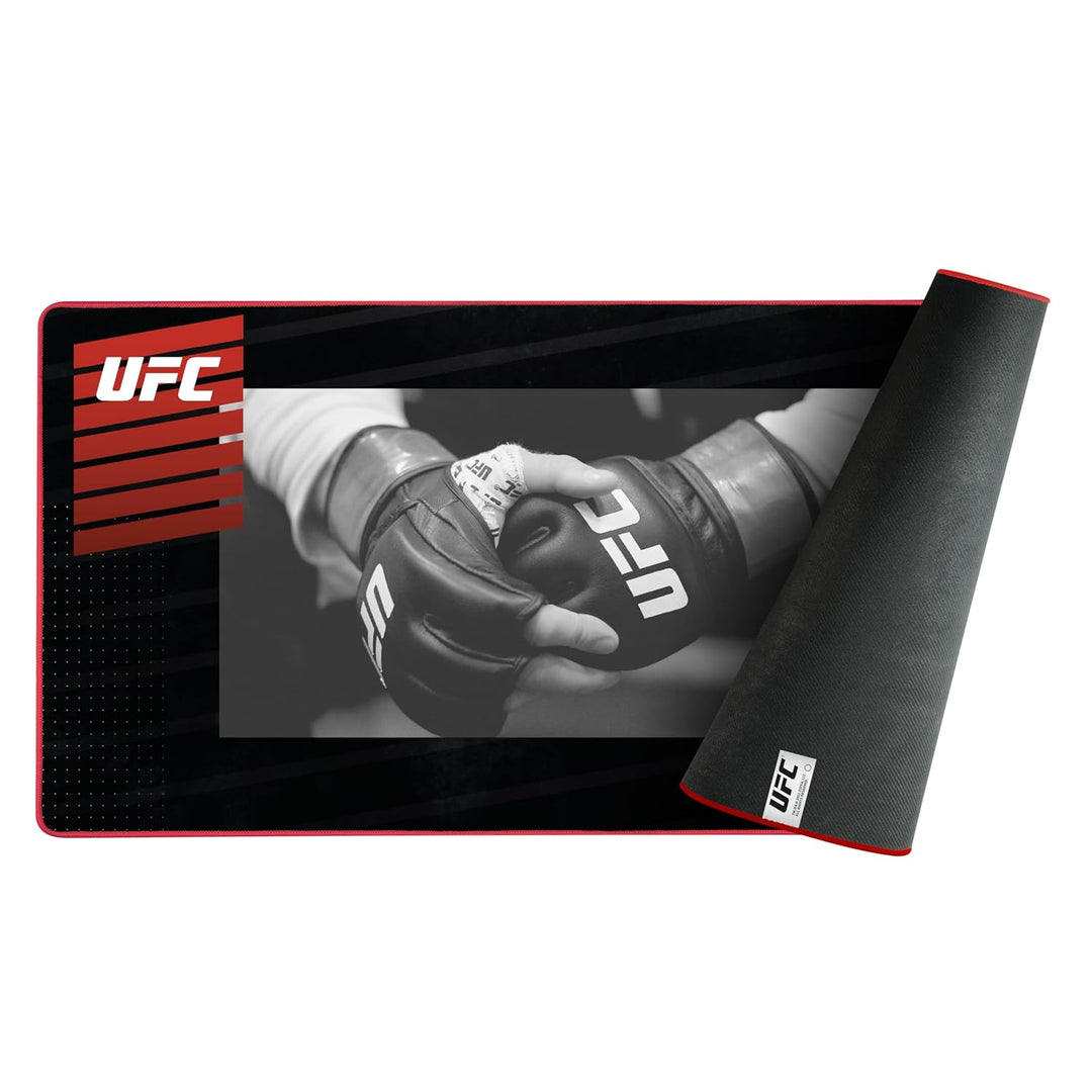 Konix UFC XXL-Gaming-Mauspad 90 x 46 cm - Rutschfeste Gummibasis - Schwarz und Rot UFC Schwarz und R