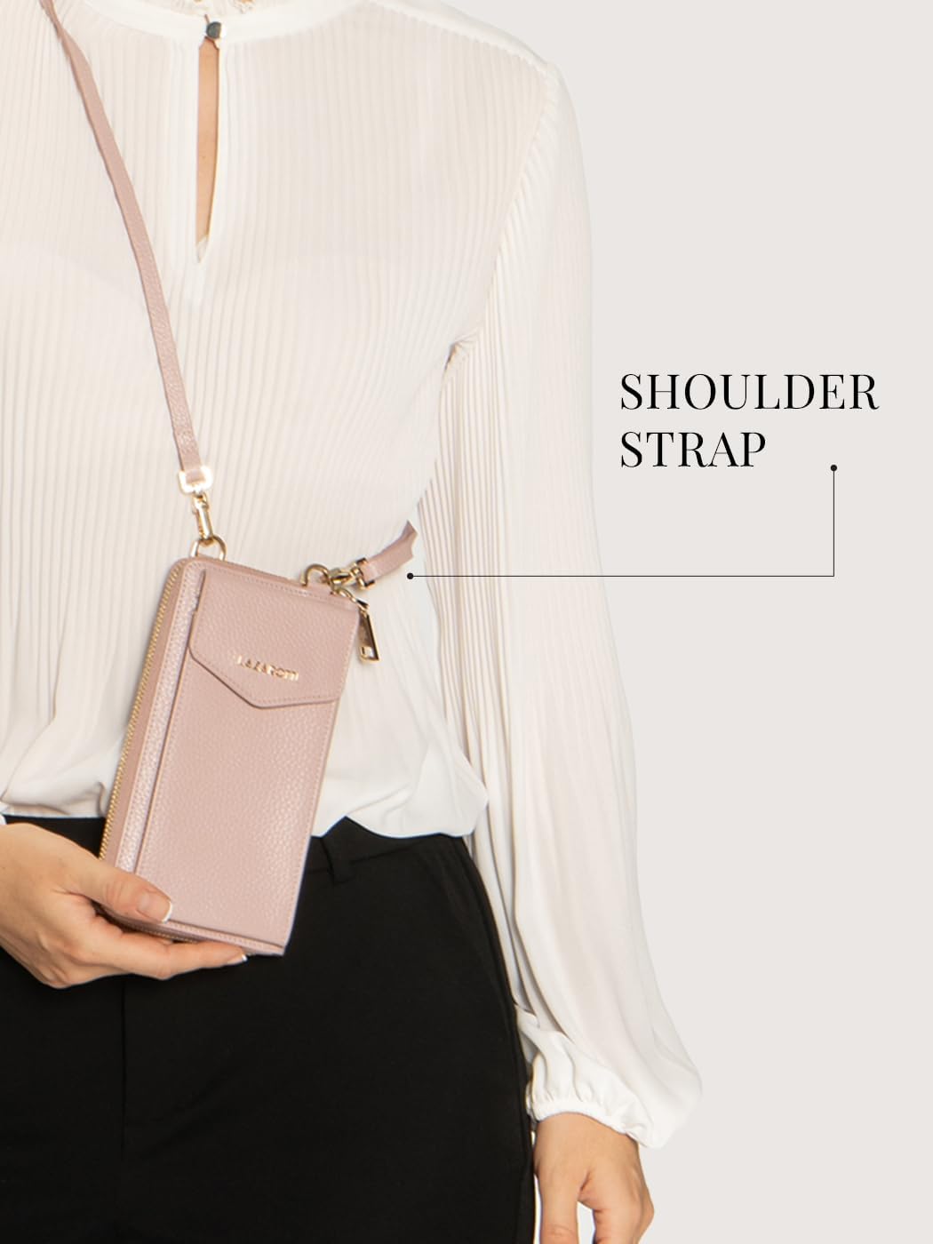 Lazarotti Bologna XL Leder Damen-Geldbörse & Handytasche (2-in-1) | 16 Kartenfächer | zum Umhängen m