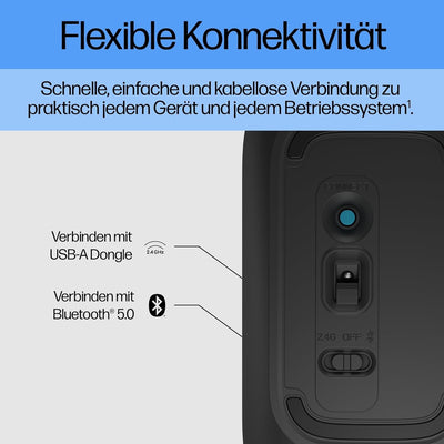 HP Z3700 kabellose Maus | 1200 optische Sensoren | bis zu 16 Monate Batterielaufzeit | 2.4 GHz oder