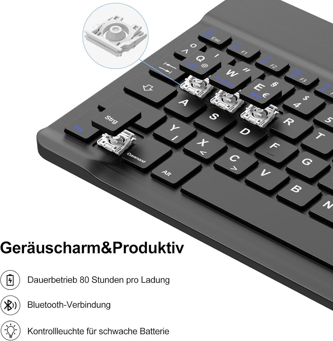 Tastatur für iPad Air 11” M4 2026/M3 2025/M2 2024, 7-Farbige Beleuchtung, Schutzhülle mit Stifthalte