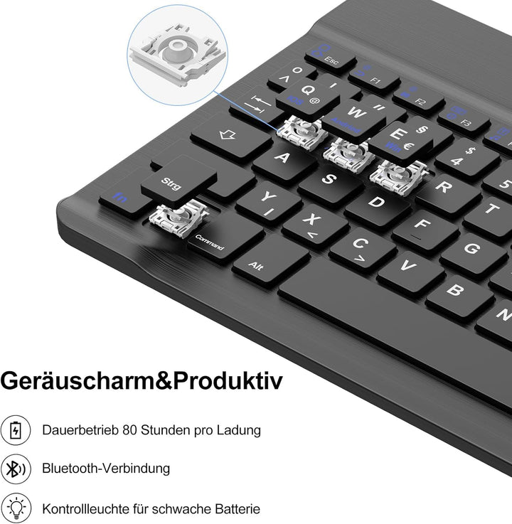 Tastatur für iPad Air 11” M4 2026/M3 2025/M2 2024, 7-Farbige Beleuchtung, Schutzhülle mit Stifthalte