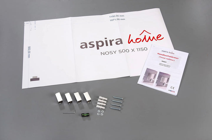 Aspira Home Badheizkörper „Nosy“ - Chrom - Mittelanschluss 1/2“ - 500x1150mm - Handtuchwärmer, Handt