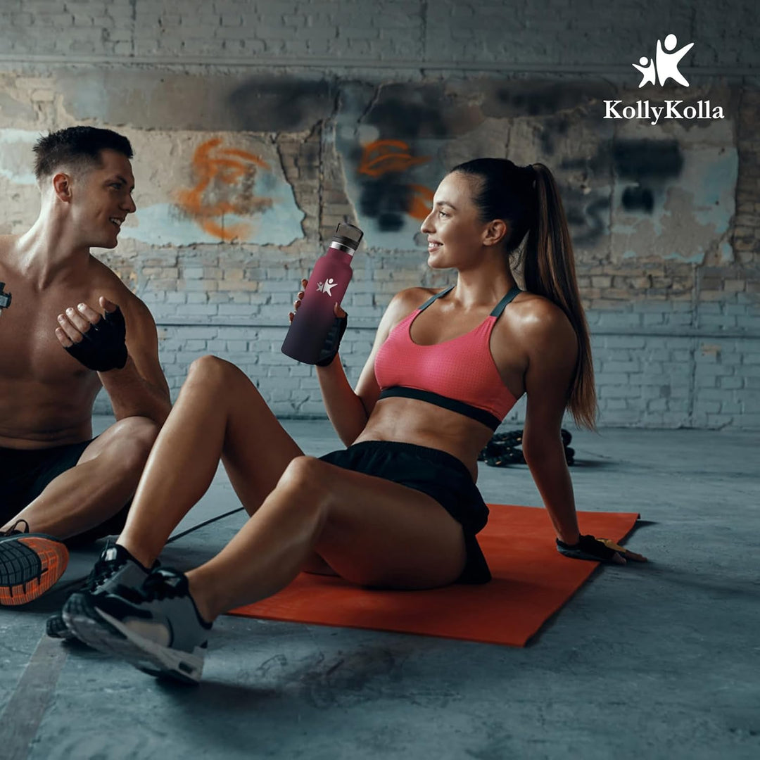 KollyKolla Thermosflasche Kinder 500ml, Wasserflasche Auslaufsicher, BPA-Frei, Edelstahl Trinkflasch