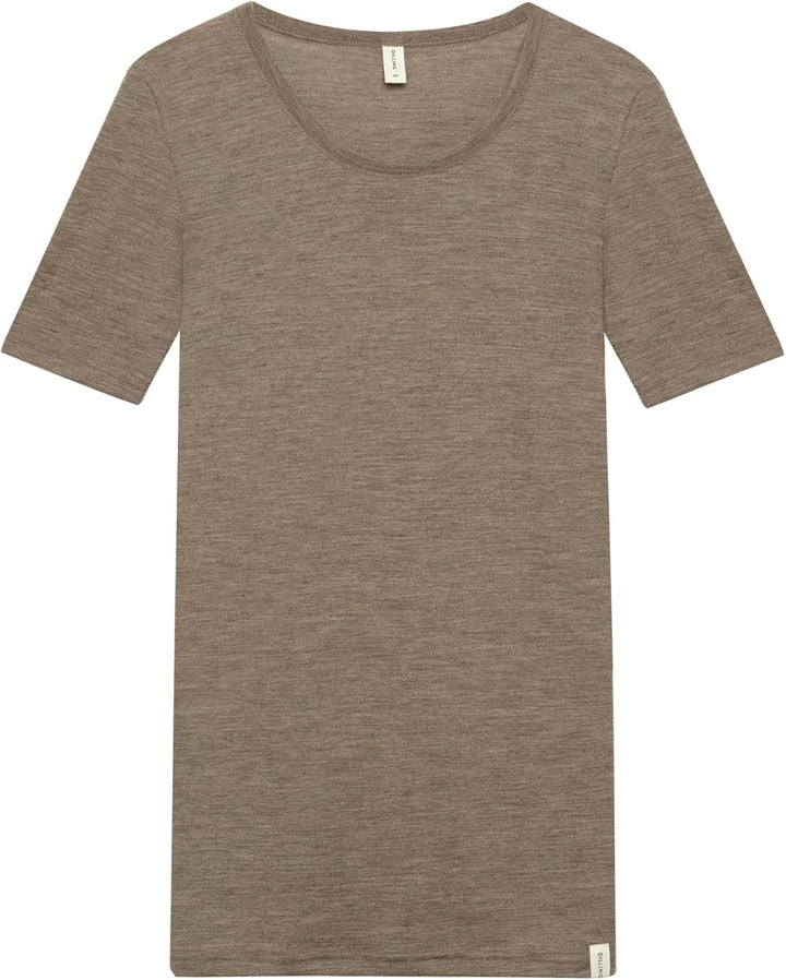 Dilling Damen T-Shirt aus Merinowolle 34 Braun Meliert, 34 Braun Meliert
