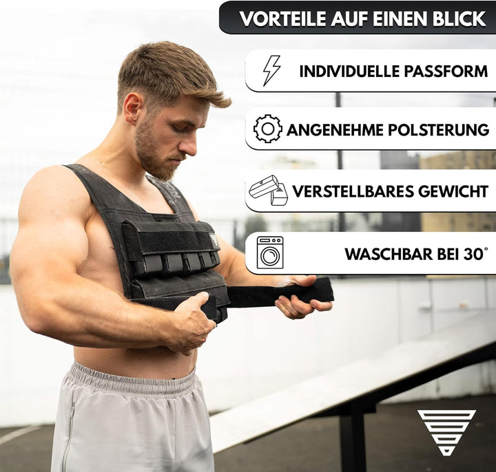 GORNATION® Gewichtsweste | Kompakte & verstellbare Gewichte für Fitness, Calisthenics & Krafttrainin