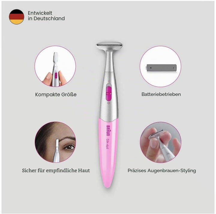 Braun Silk-épil FG1100 Präzisionstrimmer für Bikini- und Augenbrauenbereich, Rosa, Einheitsgrösse