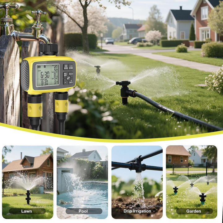 Gartenbewässerung Wasser Timer, Bewässerungssteuerung für Garten | Flexible Bewässerung Dank mit 2 A