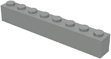 LEGO Bricks 3008 City Ziegelstein, 1 x 8 Drehpunkte, 10 Stück, hellgrau