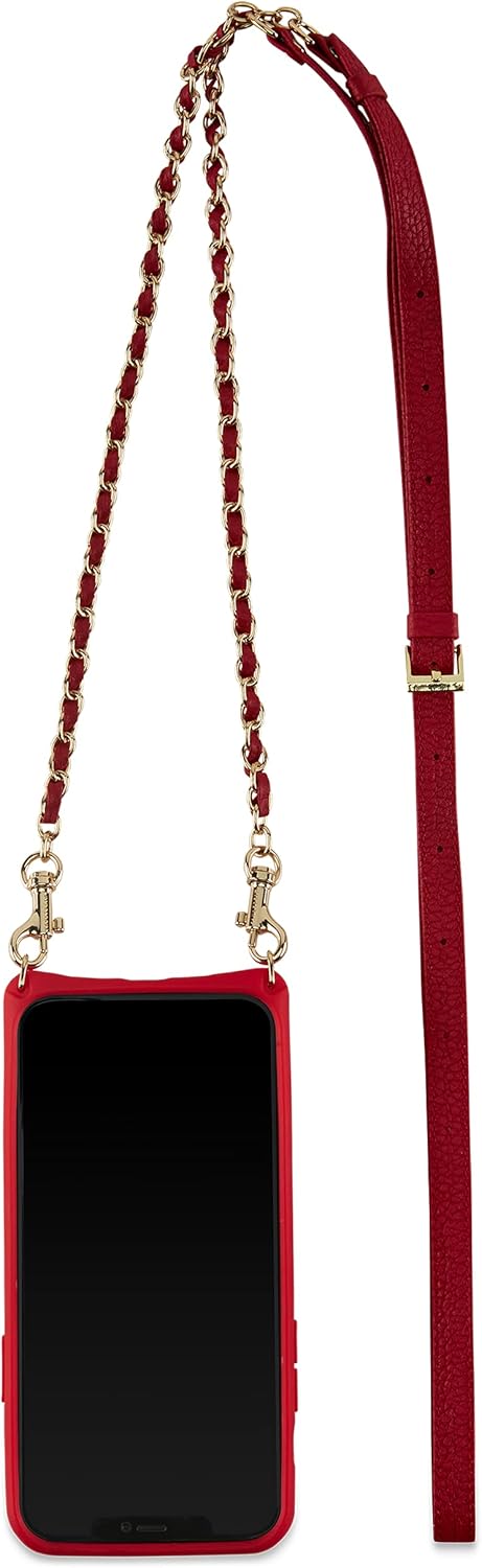 Vaultskin Victoria Crossbody Hülle und Geldbörse mit Schulterriemen, Portemonnaie für 8 Karten Rot -