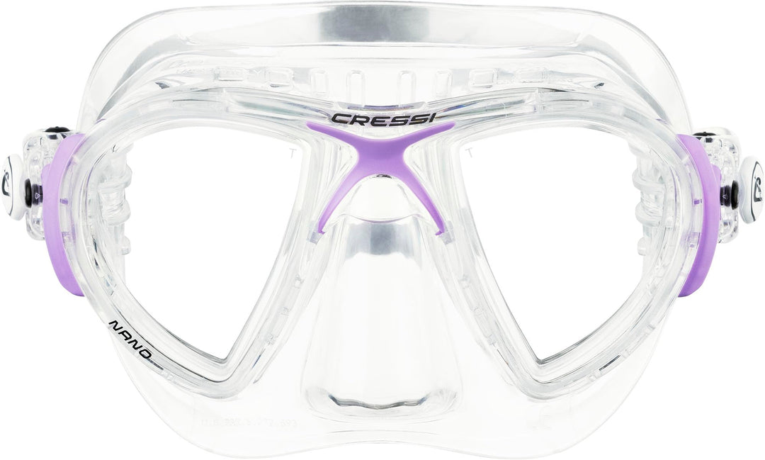 Cressi Herren Nano Taucherbrille UNI Transparent/Lila, UNI Transparent/Lila