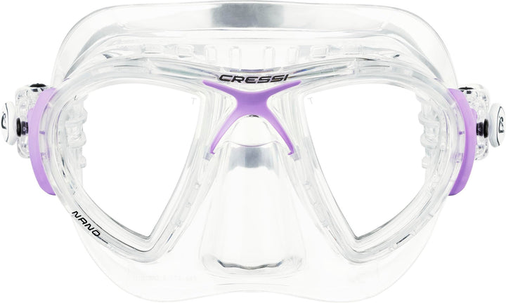 Cressi Herren Nano Taucherbrille UNI Transparent/Lila, UNI Transparent/Lila