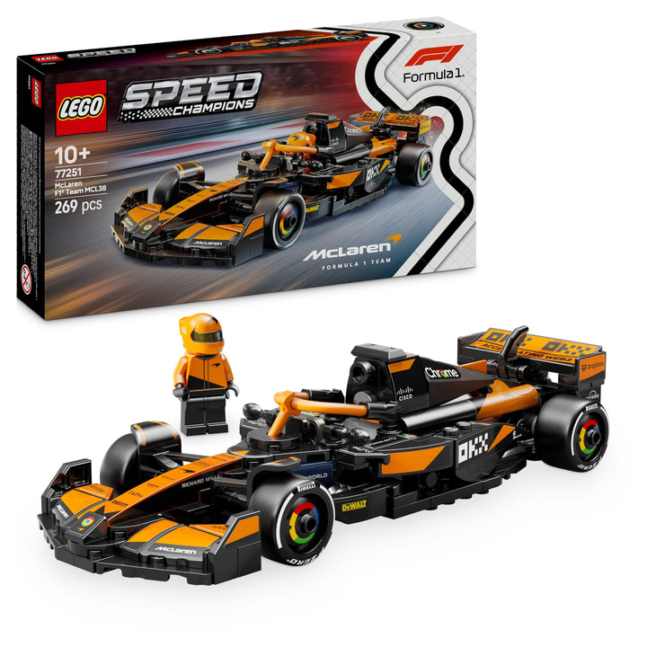 LEGO Speed Champions McLaren F1 Team MCL38 Rennauto - Spielzeug mit Formel 1 Minifigur zum Sammeln -
