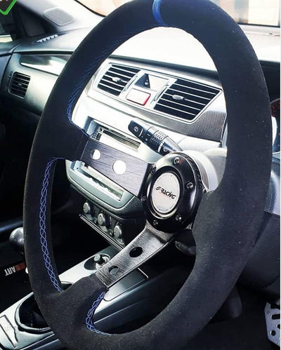 Simoni Racing SKDOWN Sport Steering Wheel Shakedown, Schwarz Light Blau Seams