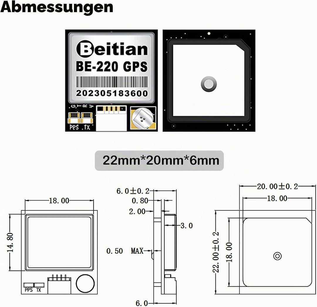Geekstory BE-220 GPS Module with Flash Navigation TTL Level 38400bps for Arduino Raspberry Pi Aircra