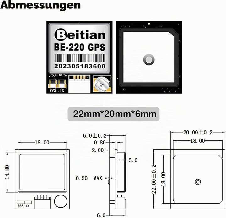 Geekstory BE-220 GPS Module with Flash Navigation TTL Level 38400bps for Arduino Raspberry Pi Aircra