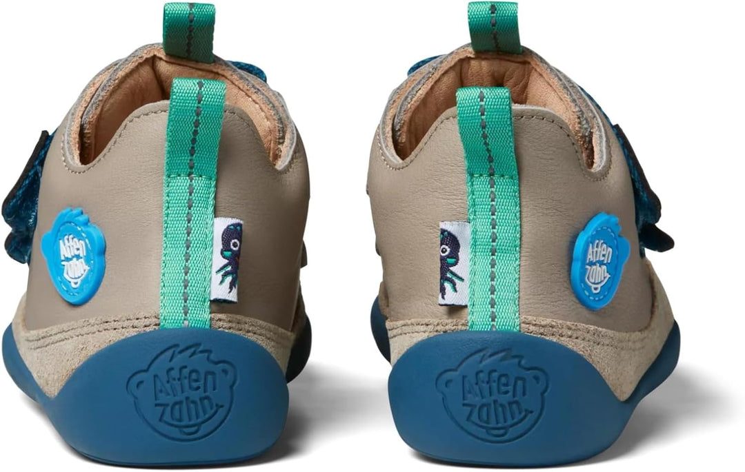 Affenzahn Barfussschuh Leder Buddy mit Klettverschluss Weich rutschfest Flexibel Reflektierend für J