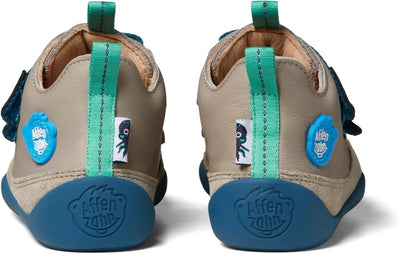 Affenzahn Barfussschuh Leder Buddy mit Klettverschluss Weich rutschfest Flexibel Reflektierend für J