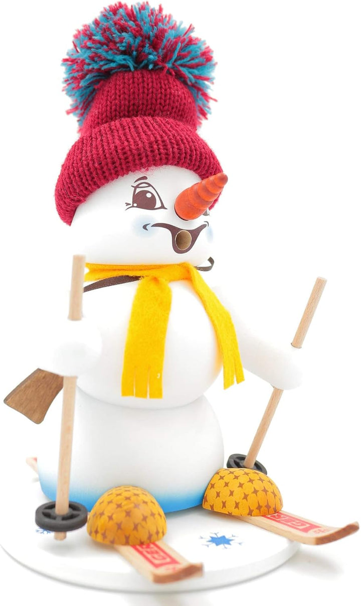 Kuhnert - Erzgebirgische Holzkunst Räuchermann Räucherfigur Schneemann 19cm - Biathlon, Biathlon