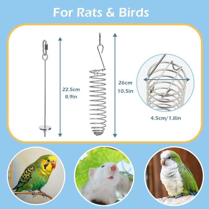 2 pcs Ratten Anreicherung Spielzeug, 304 Edelstahl Ratten Futterspielzeug für Obst Gemüse Halter,Zie