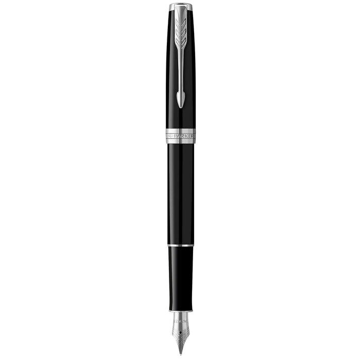 Parker Sonnet Füller | Schwarze Lackierung mit Palladiumzierteilen | Füllfederhalter mit mittlerer F