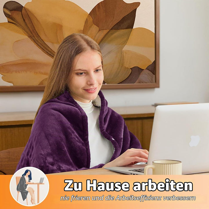 BOMOVA Heizdecke Wärmedecke mit Abschaltautomatik,Kuscheldecke flauschig Weihnachten,10 Heizstufen &amp;