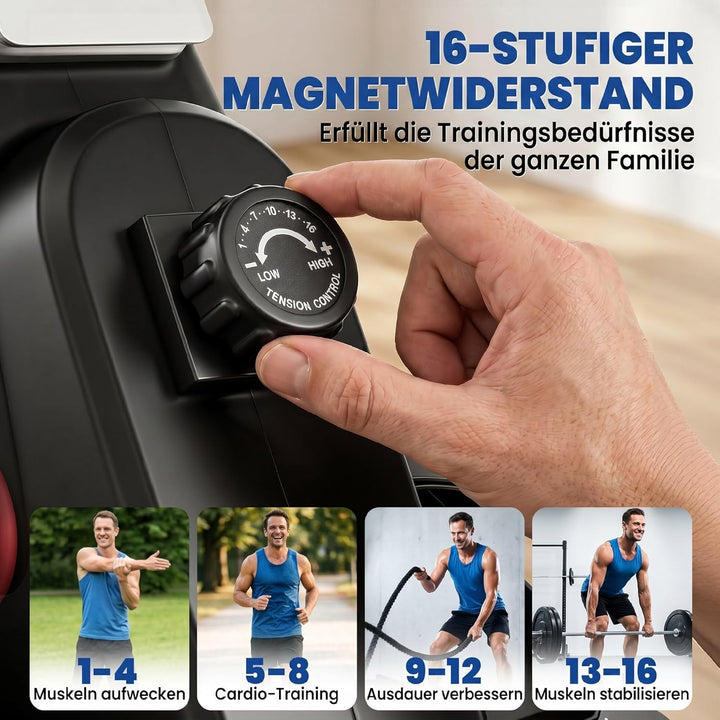 SPORTNOW Rudergerät für Zuhause Leises Magnetisches Rudergeräte mit 16 Widerstandsstufen Exklusiver