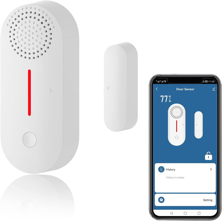 WiFi Smart Türsensor, drahtloser Türfenster Sensor Alarm, Mini Kontaktsensor für die Sicherheit zu H