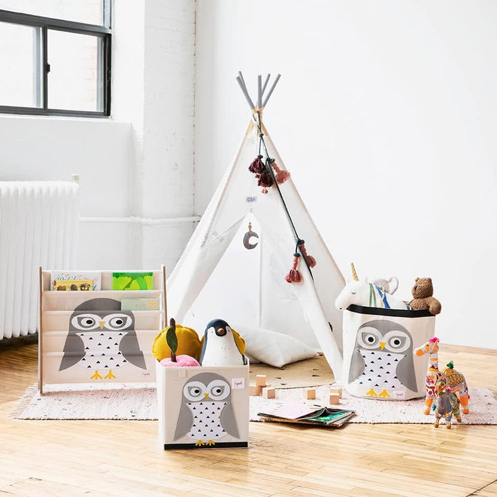 3 Sprouts - Bücherregal Kinderzimmer Holz - Montessori Bücherregal für Kinder - Eule, Eule