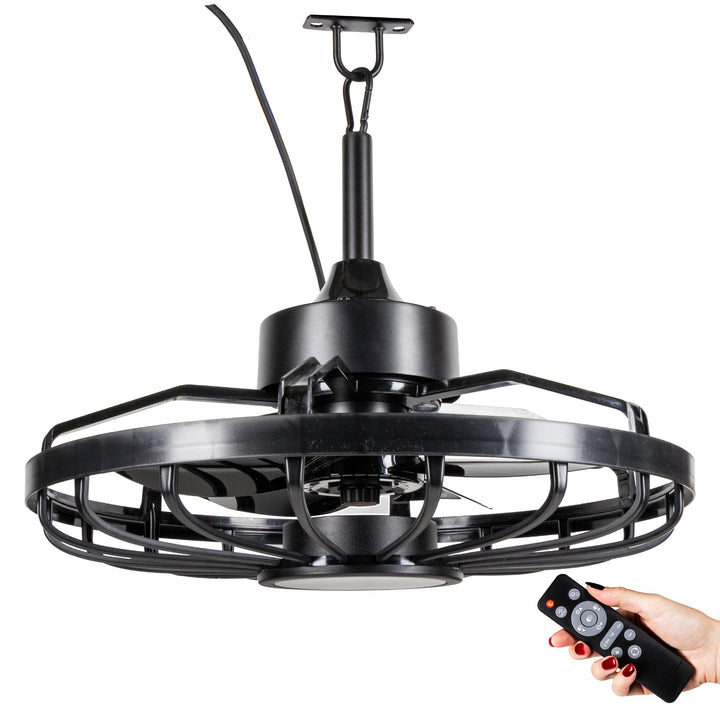 Proventa LED Deckenleuchte mit Ventilator IP44 Wasserfest 42W 900lm Ø51cm CCT 2000K-4000K Fernbedien