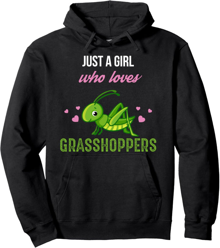 Just A Girl Who Loves Grasshoppers Gift - Women Grasshopper Pullover Hoodie