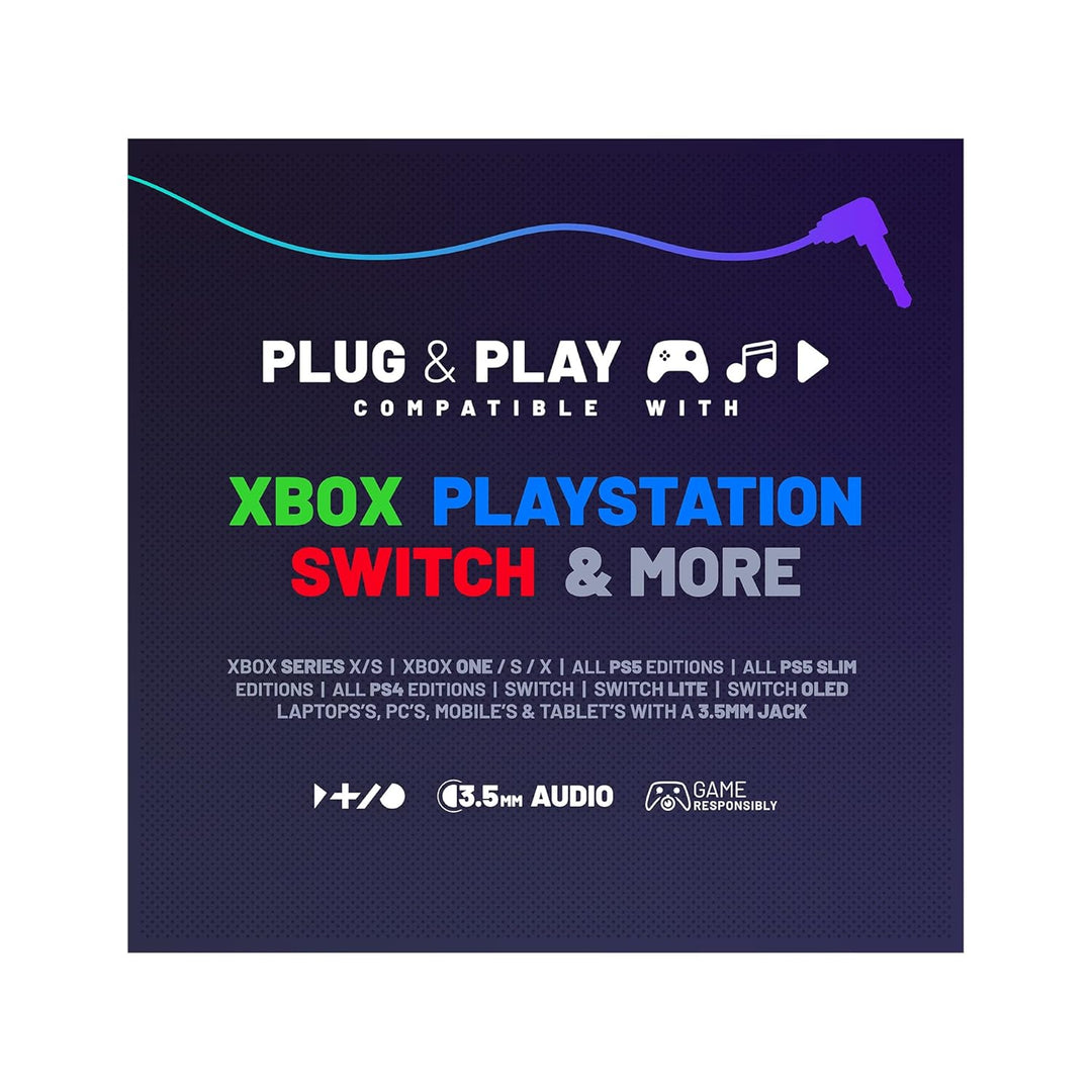 STEALTH C6-100 Rot & Blau Over Ear Gaming Headset PS4/PS5, Xbox, Switch, PC mit flexiblem Mikrofon,