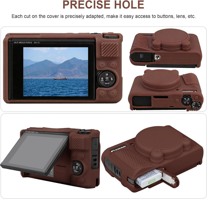 Canboc Case für Canon PowerShot SX740 SX730 HS Digitalkamera, Harte Tragetasche + weiche Silikon Sch