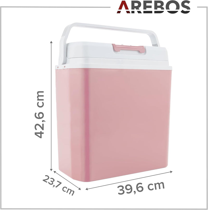 Arebos 20 Liter Kühlbox | Kühlbox klein | zum Kühlen und Warmhalten | mit ECO Modus | 12/230 V für A
