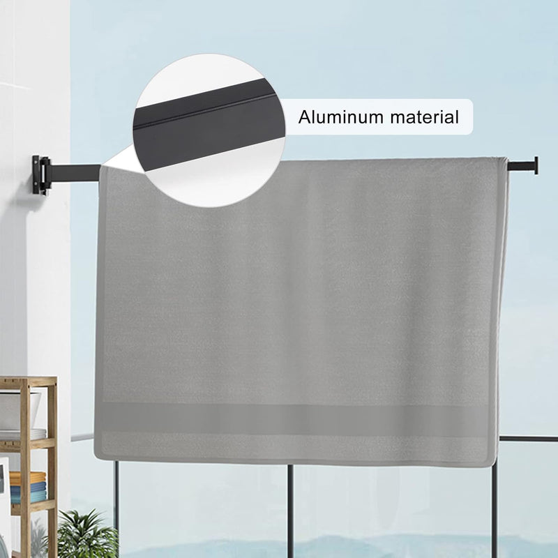 SWAWIS Wäscheständer Wandmontage Kleiderstange 90cm Ausziehbar Klappbar Wäscheständer Kleiderstange
