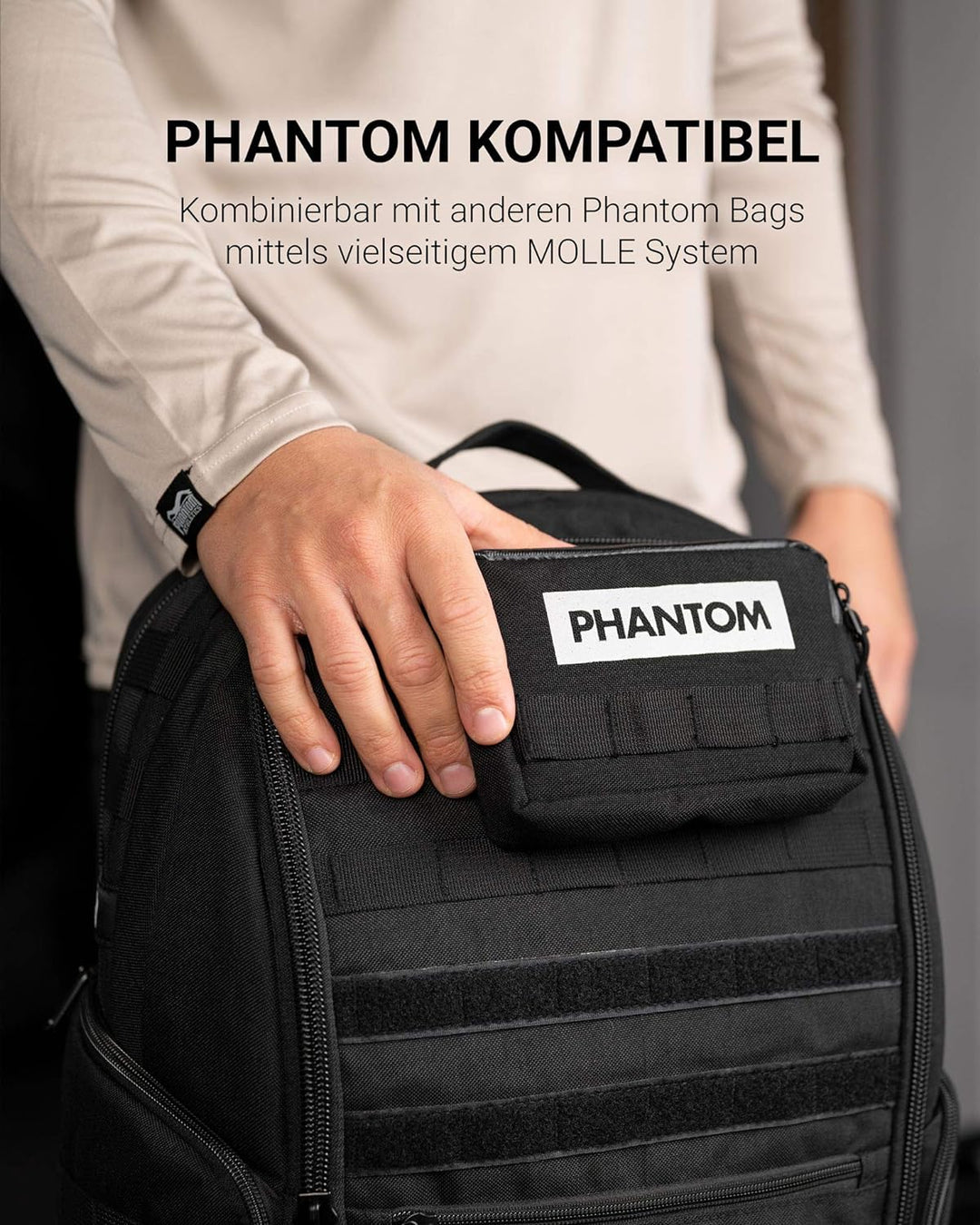 Phantom Chest-Bag Tactic - Fitness Tasche | Sport Brust-Tasche | Männer Damen - Schwarz Einheitsgrös