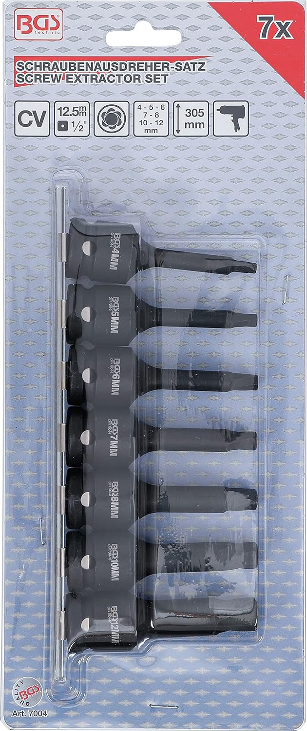 BGS 7004 | Schraubenausdreher-Satz | Antrieb Innenvierkant 12,5 mm (1/2") | für defekten Innensechsk