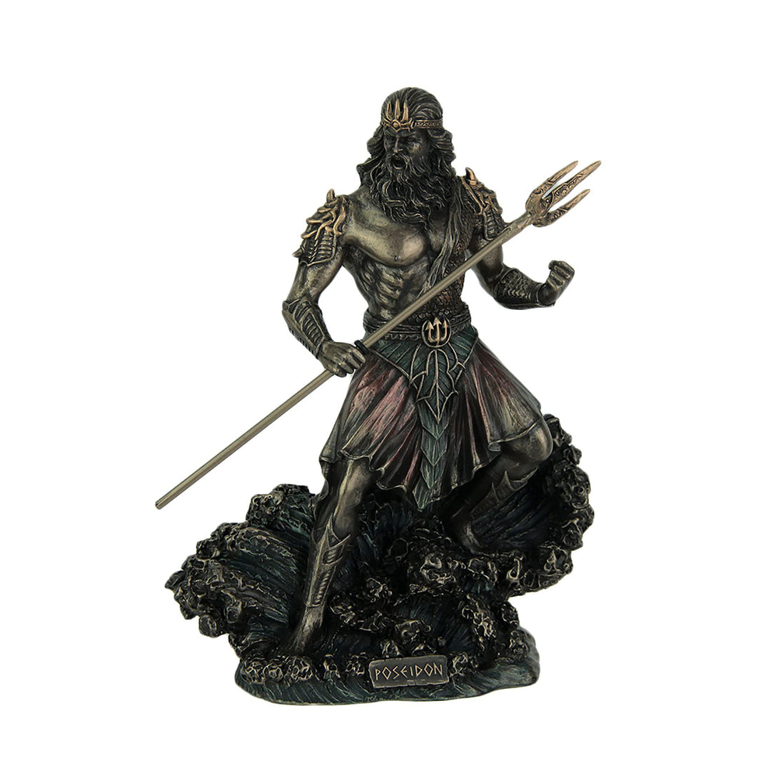 Veronese Metallic Bronze Finish Griechische Gott Poseidon Statue
