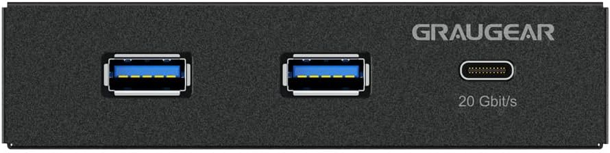GRAUGEAR | USB3.2 Gen2 2x2 20Gbps USB-C Front-Panel in 3,5 Zoll | Type-C® bis zu 20 Gbit/s + 2X USB-