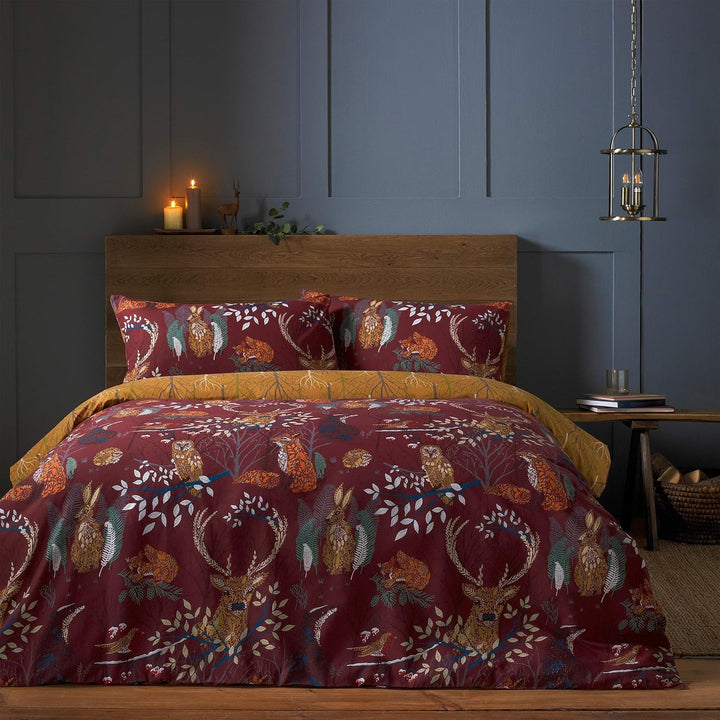furn. Forest Fauna Bettbezug-Set, rostfarben, Doppelbett Double, W200cm x L200cm (Duvet Cover), W50c