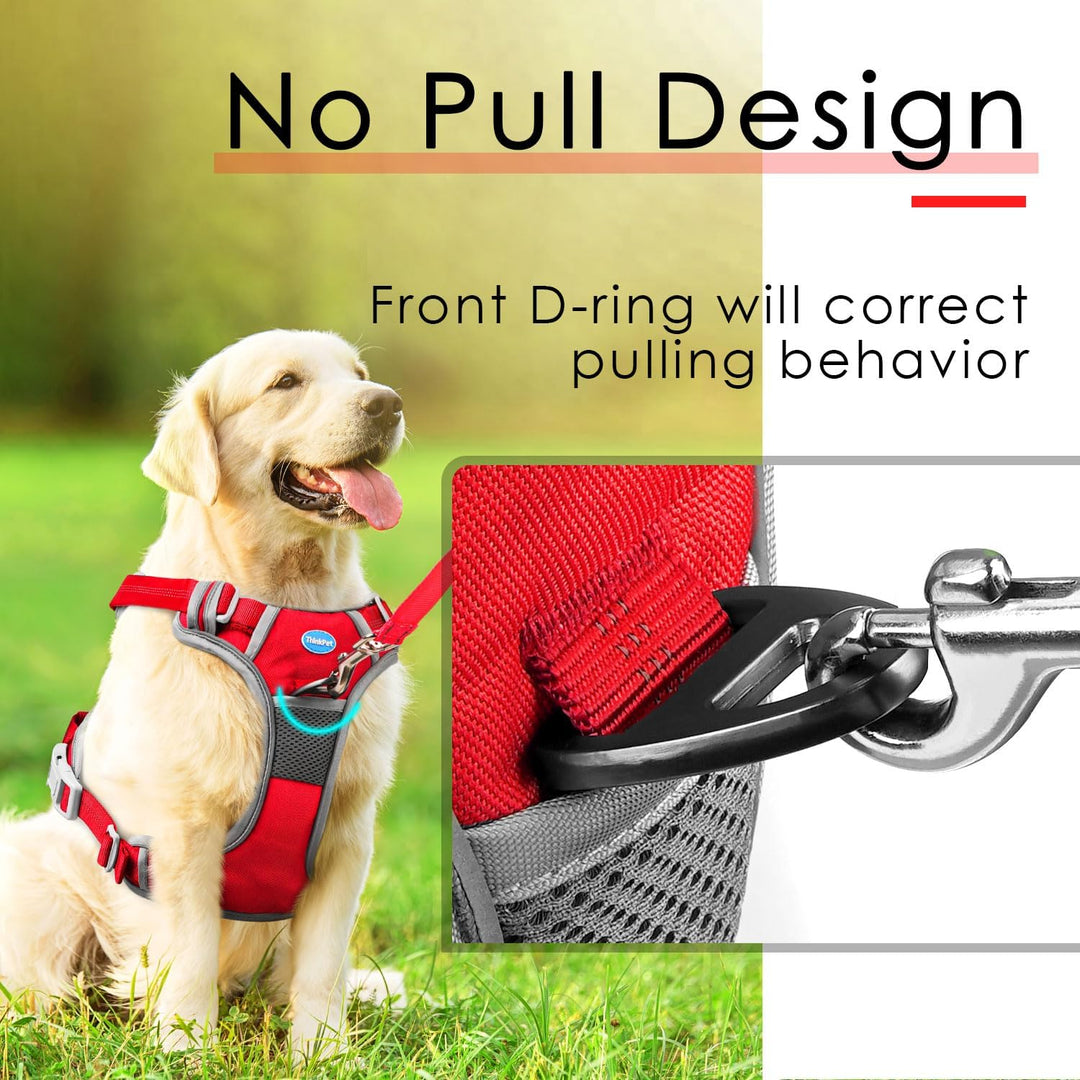 ThinkPet No-Pull Hundegeschirr, Atmungsaktiv Brustgeschirr für Kleine Mittlere Grosse Hunde, Einstel