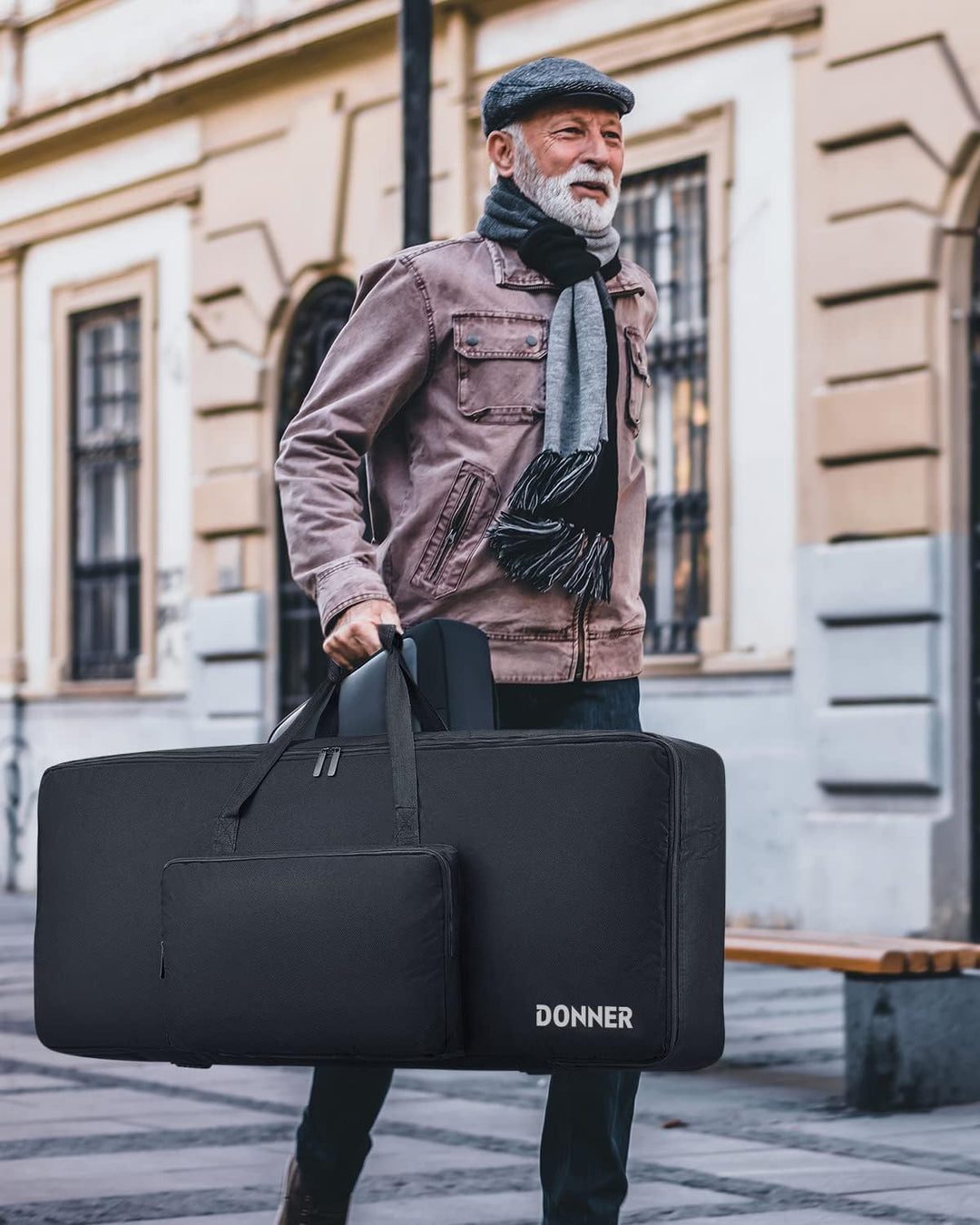 Donner Keyboardtasche 61 Tasten, 104 x 41 x 13 cm wasserdichte Keyboard Tasche 10 mm Dicke Polsterun