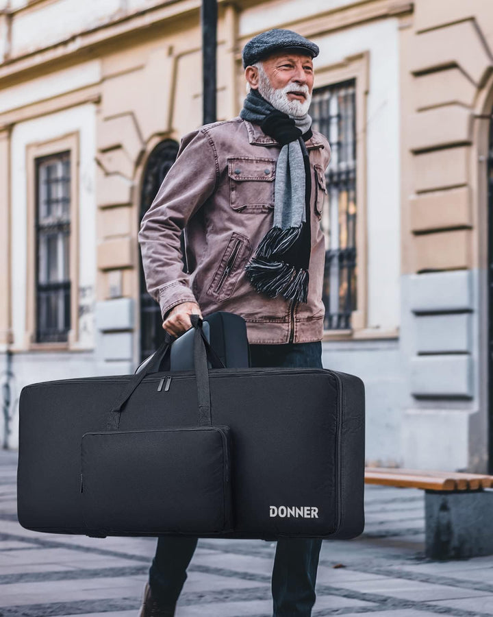 Donner Keyboardtasche 61 Tasten, 104 x 41 x 13 cm wasserdichte Keyboard Tasche 10 mm Dicke Polsterun