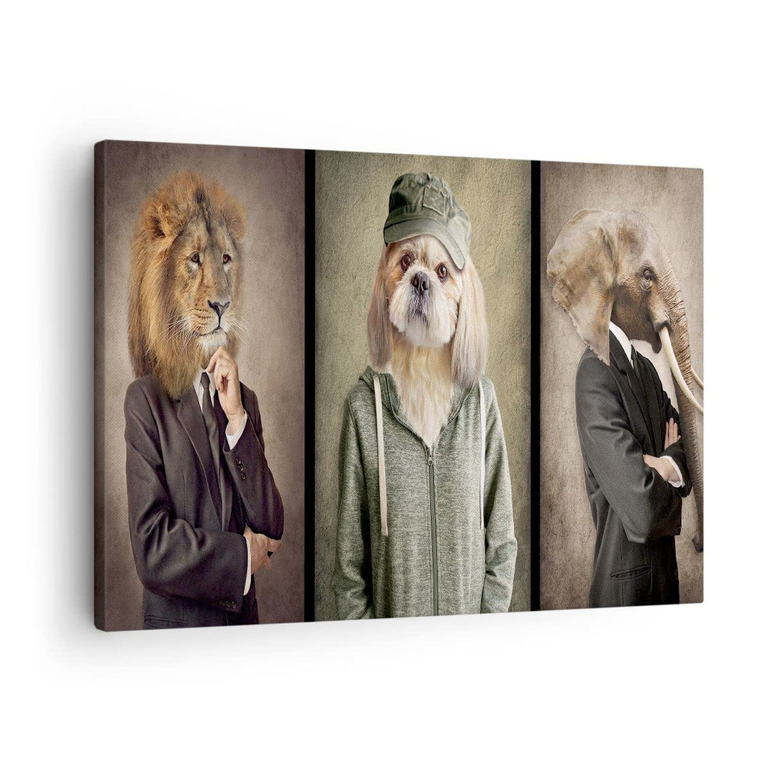 Bilder auf Leinwand Tier Abstraktion Leinwandbild mit Rahmen 70x50cm Wandbilder Dekoration Wohnzimme