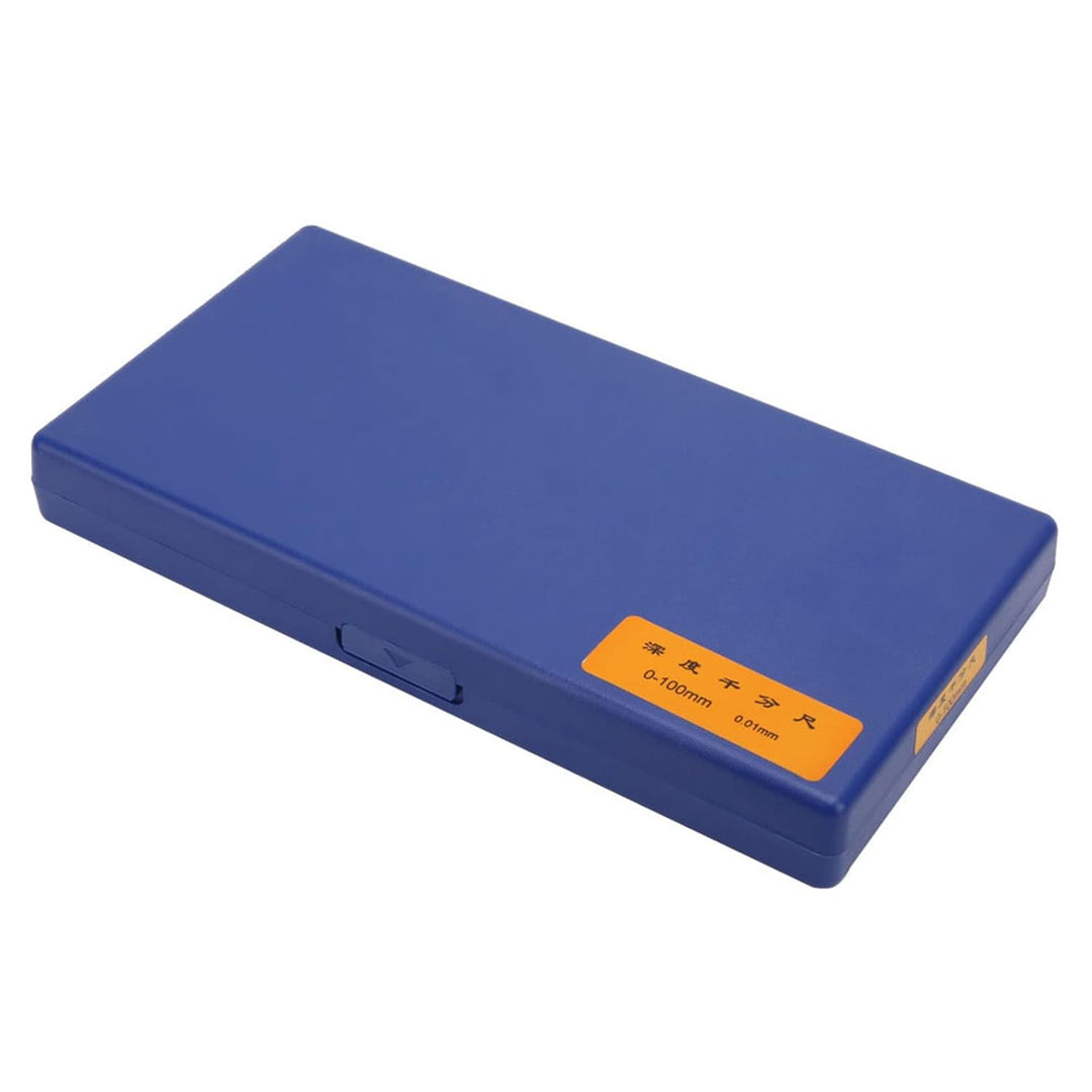 0,01 mm Tiefenmessschraube mit 5 Stück Pleuel Tiefenmessgerät Gage(0-100mm 4inch), 0-100mm 4inch