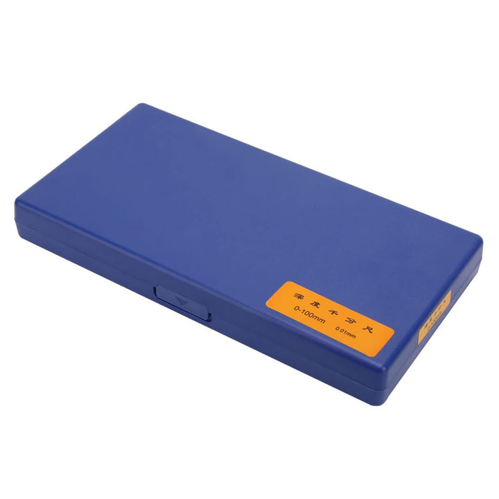 0,01 mm Tiefenmessschraube mit 5 Stück Pleuel Tiefenmessgerät Gage(0-100mm 4inch), 0-100mm 4inch