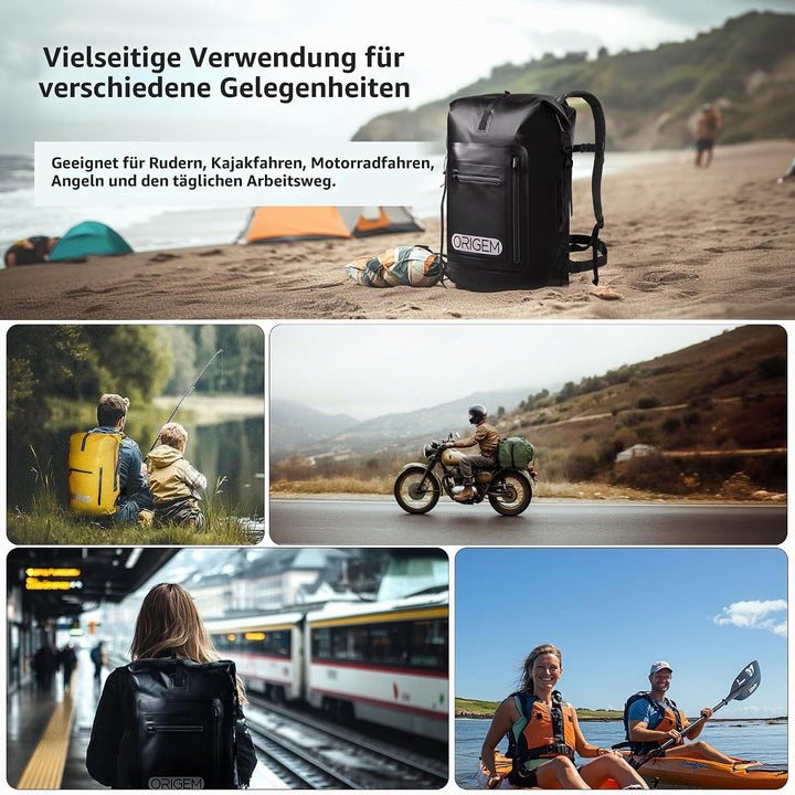 Origem Wasserdichter Rucksack, 35L/55L/85L Rolltop Rucksack Wasserdicht, Dry Bag mit Computereinsatz