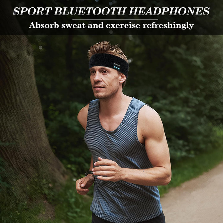 Bluetooth Kopfhörer Stirnband, Schlafkopfhörer Sport mit 6-10 Std Spielzeit, Atmungsaktives Schweiss