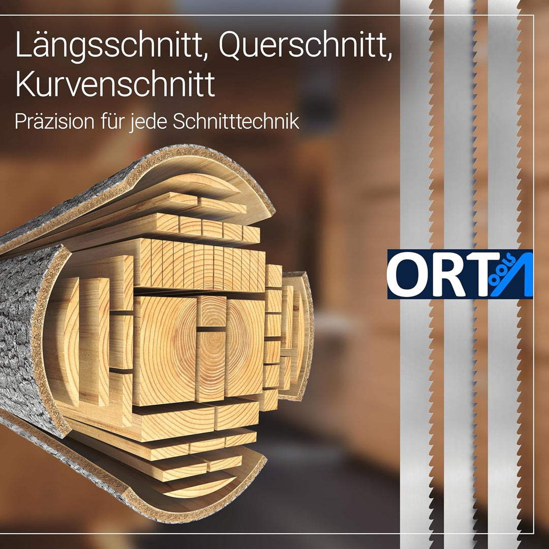 ORTA Uddeholm Gehärtet Bandsägeblatt | kompatibel mit gängigen Bandsägen, Weichholz, Hartholz, Kurve